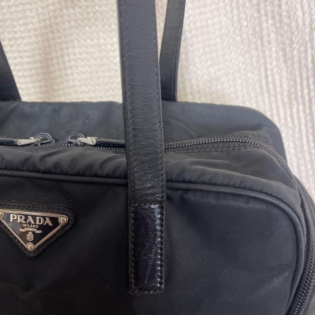◇ PRADA プラダ トートバッグ ナイロン×レザー ブラック ◇
