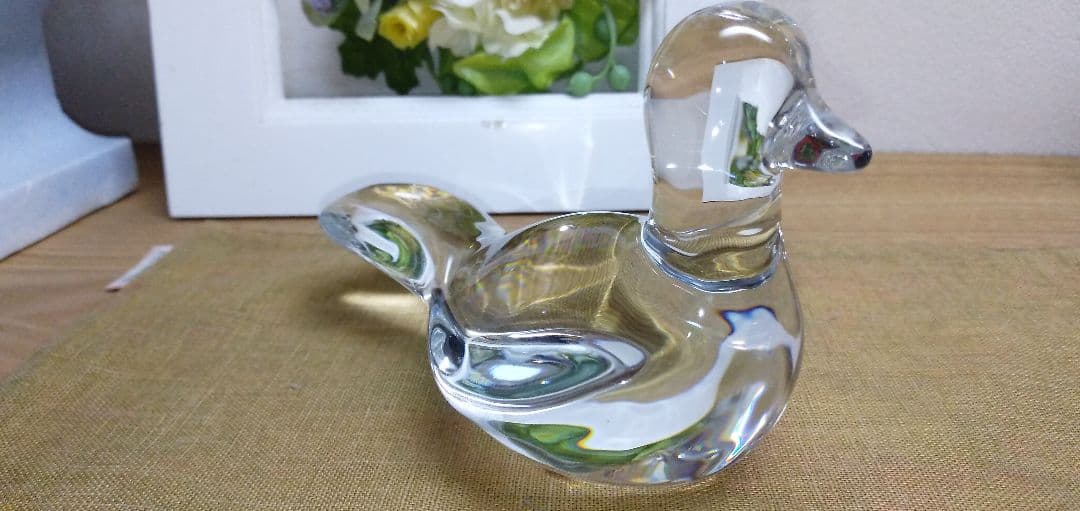 美品 バカラ Baccarat クリスタルガラス ハト 鳩 文鎮 置物 飾り物