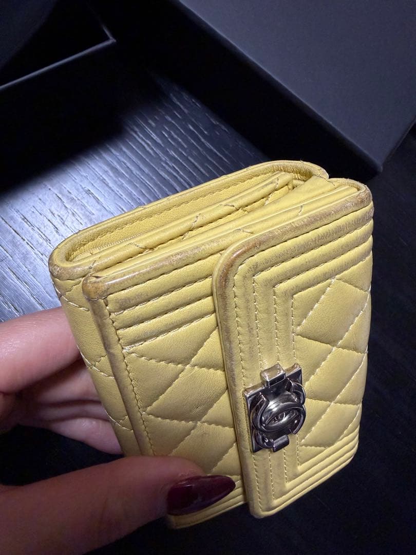 CHANEL ボーイシャネル ミニウォレット ケース イエロー　ミニ財布