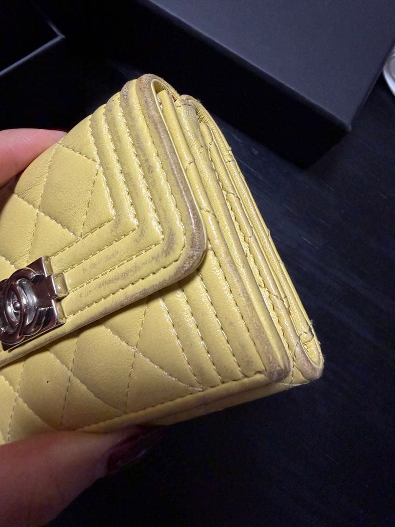 CHANEL ボーイシャネル ミニウォレット ケース イエロー　ミニ財布