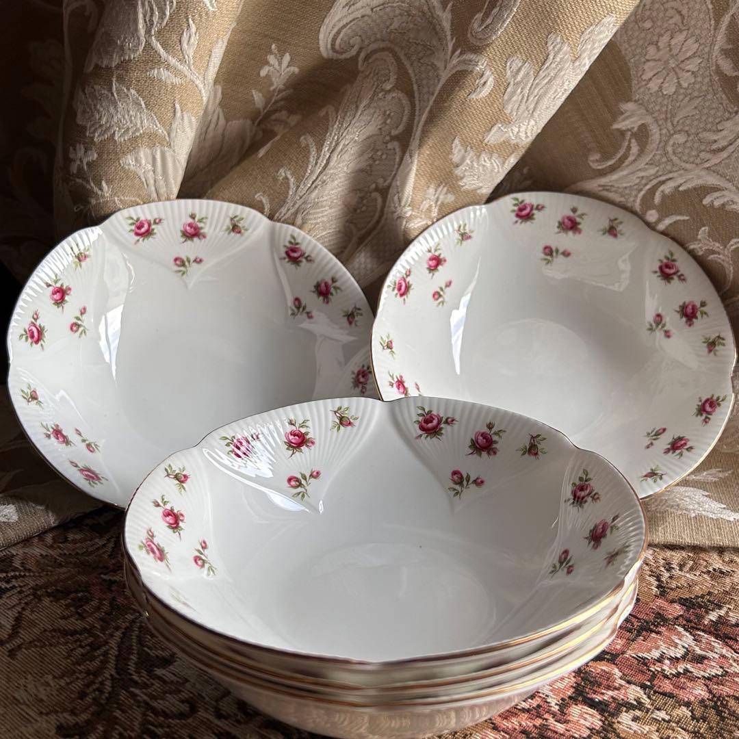 英国製 ...Rosalie 可憐な花びら金彩 ボウル5枚