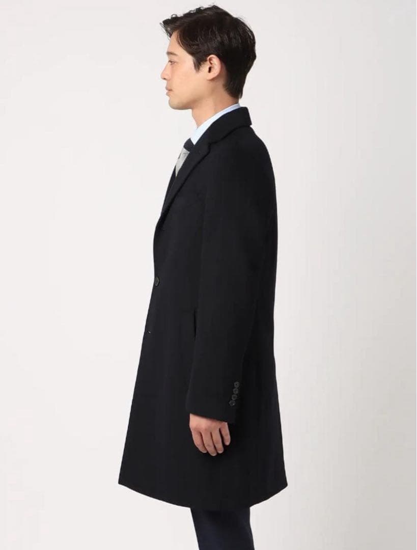 SUIT SQUARE スーツスクエア　チェスターコート メンズ　ネイビー　S