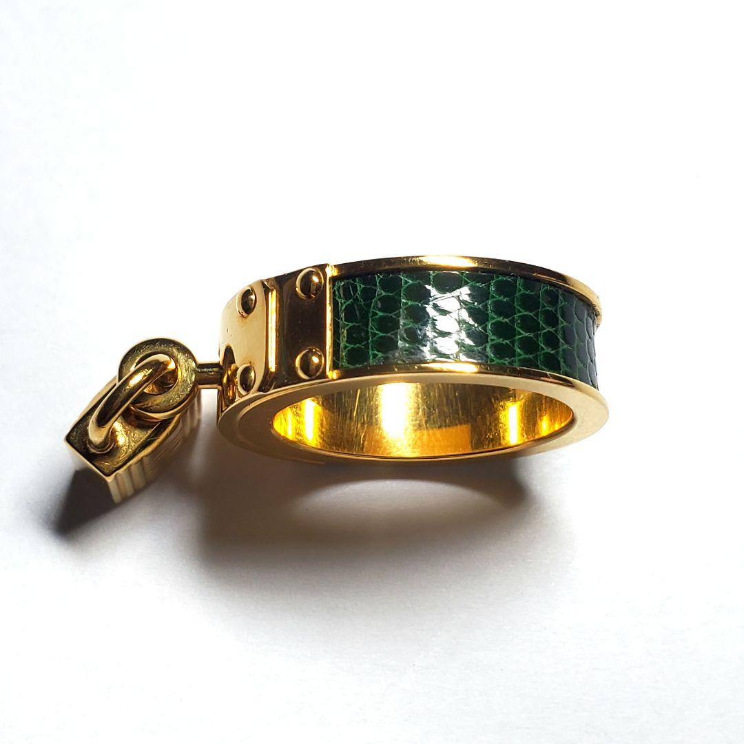 【4日迄限定セール❕箱付】エルメスケリー スカーフリング カデナ グリーンk22