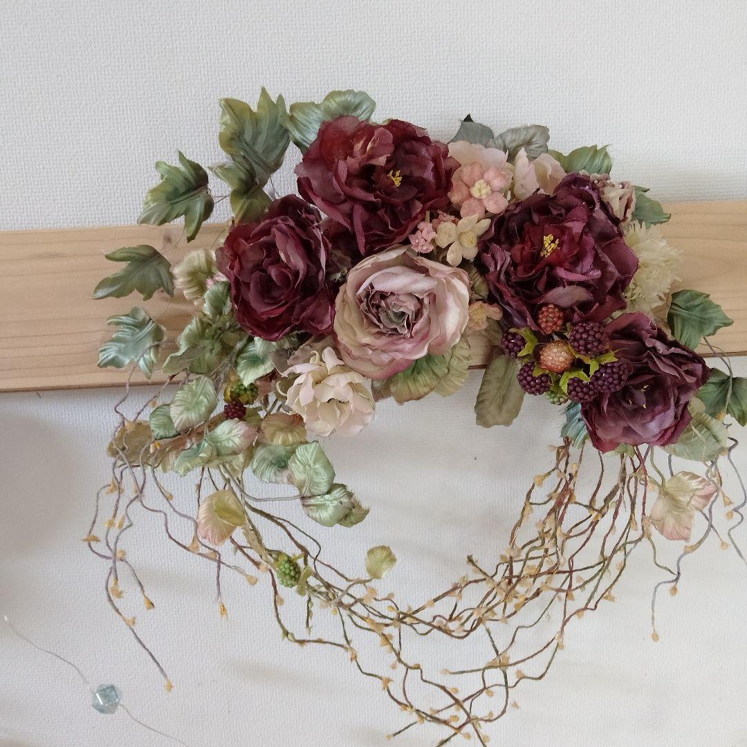布花作品♡薔薇♡壁掛け♡ アンティーク