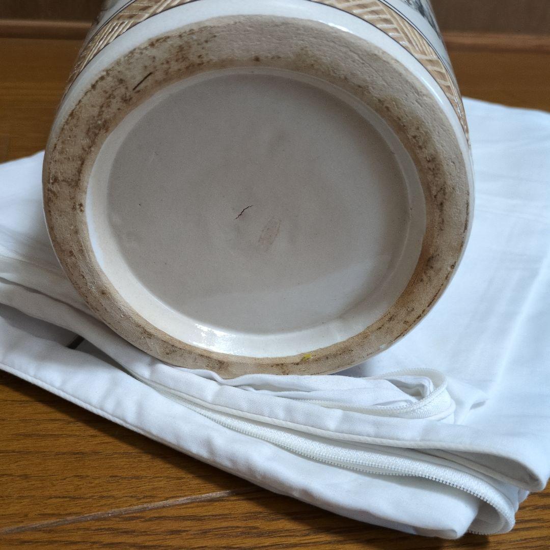 大型 花瓶 山水画 飾壺 高さ約59.5cm 和陶器 陶磁器 床の間 インテリア