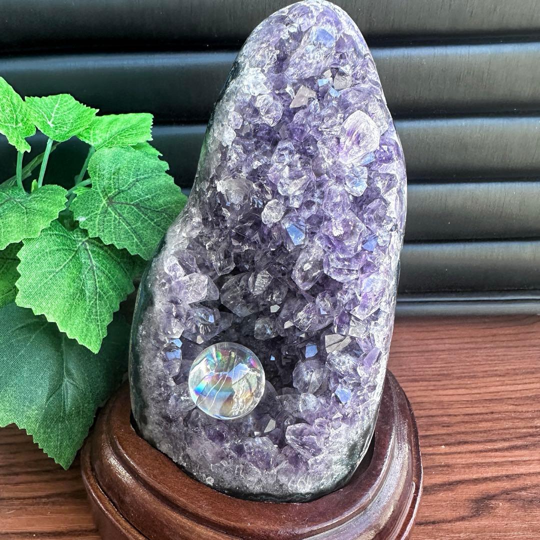 アメジストミニドーム&レインボーヒマラヤ水晶アイリスクォーツ浄化セットA1148