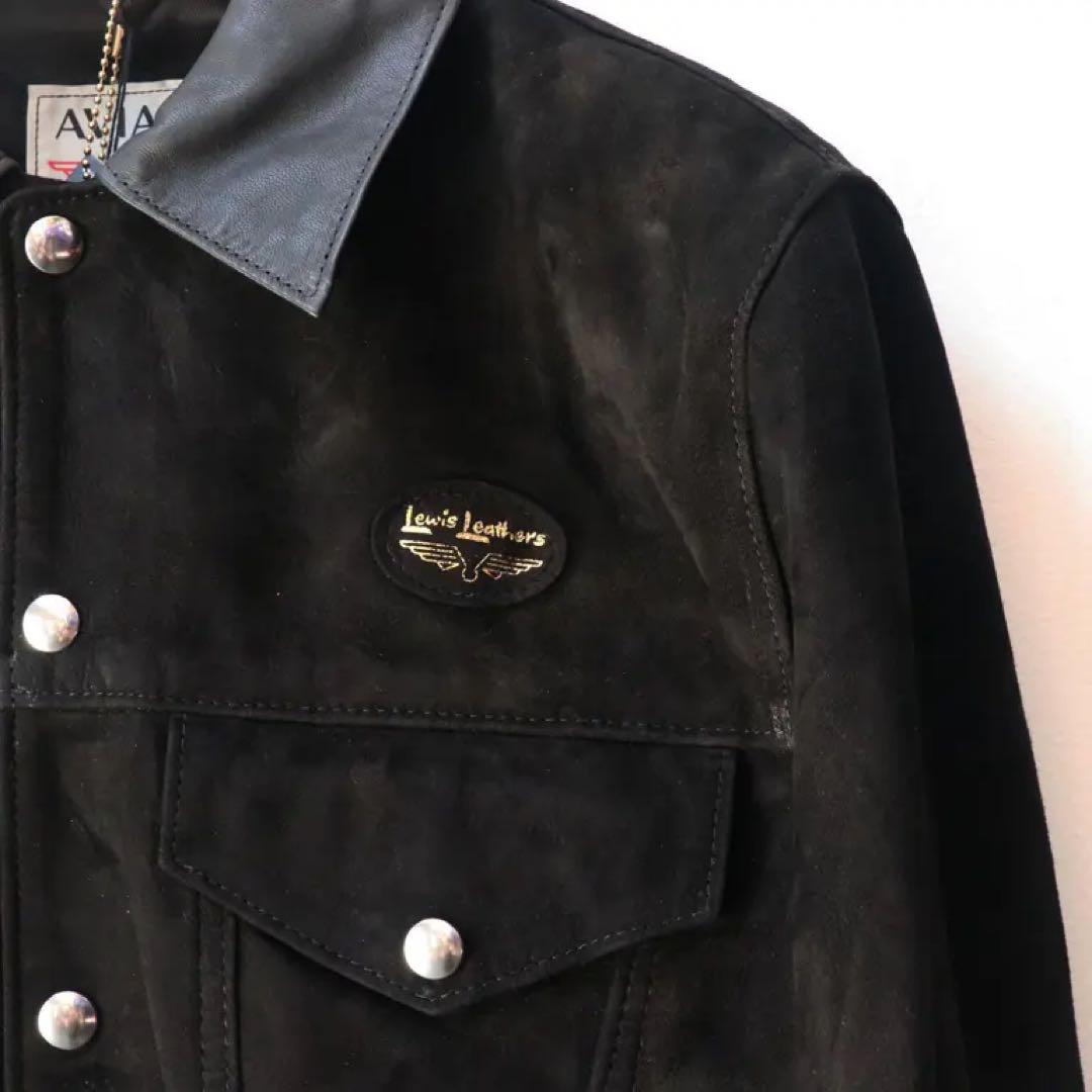 激レア ルイスレザー ウエスタンジャケット スウェード 黒 ゴールデンサイズ42