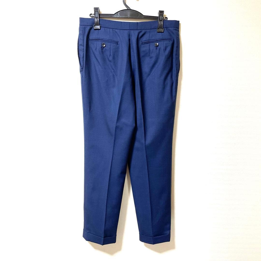 イタリア高級生地　DRAGO 11号　パンツスーツ　ブルー系　花菱　オーダー