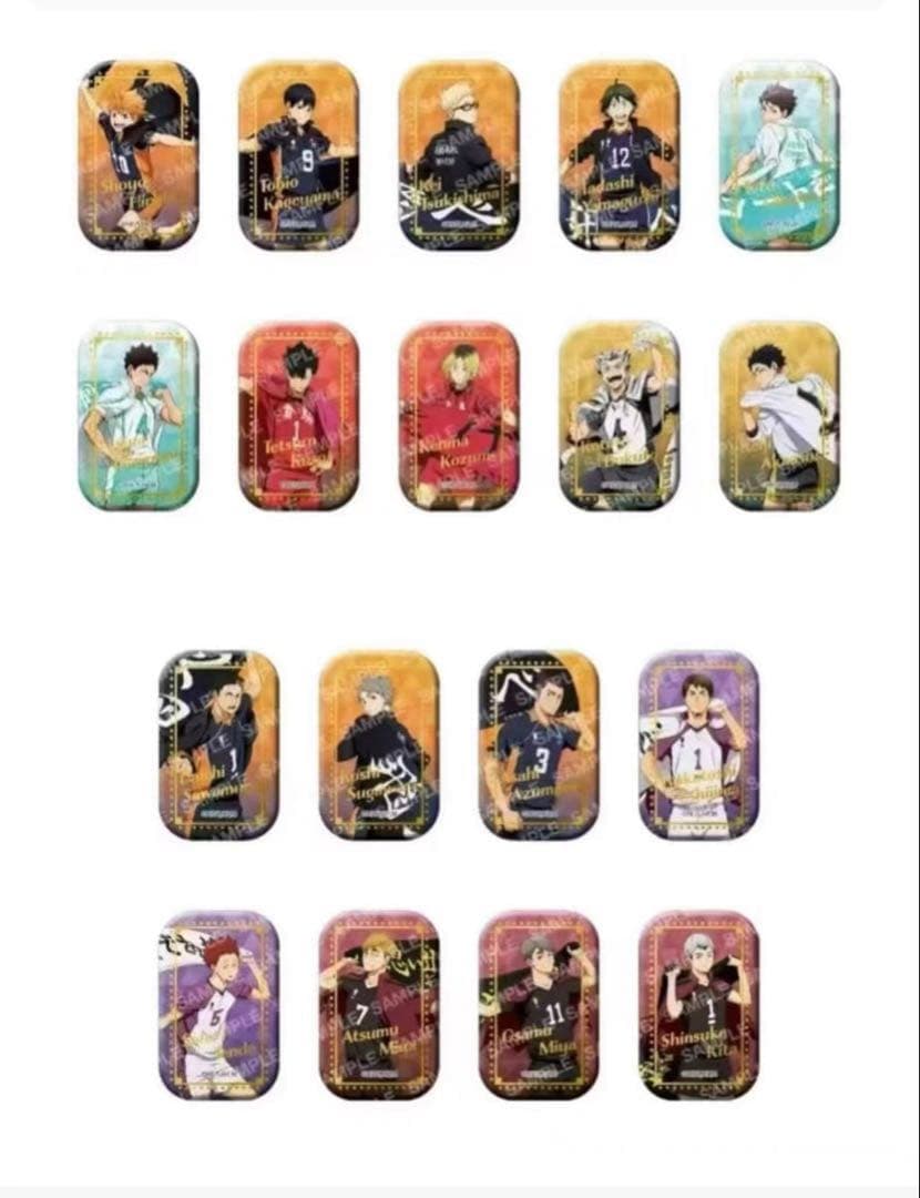 ハイキュー セブンネット限定 スクエア缶バッジ　第一弾+第二弾セット×2