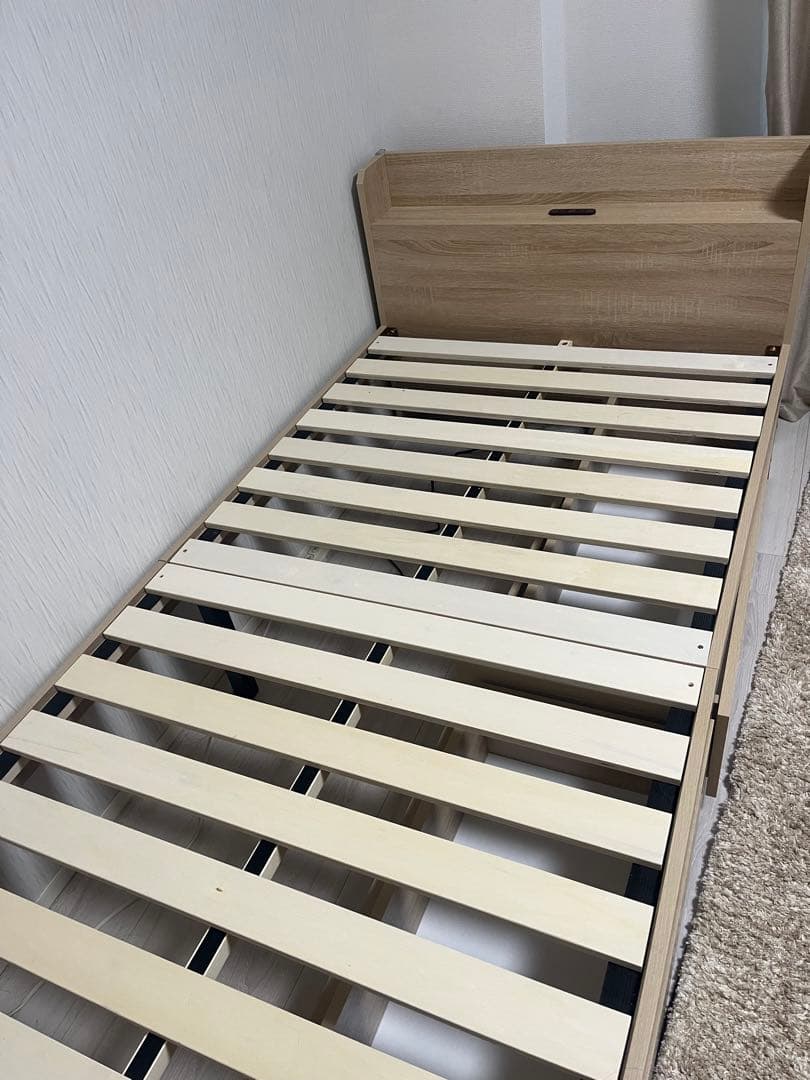 alien、シングル 棚コンセント付きチェストベッドフレーム