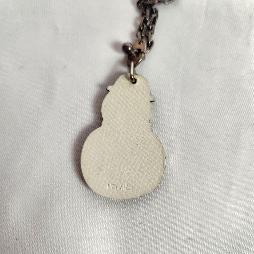 【良品】HERMES エルメス 雪だるま キーホルダー スノーマン チャーム