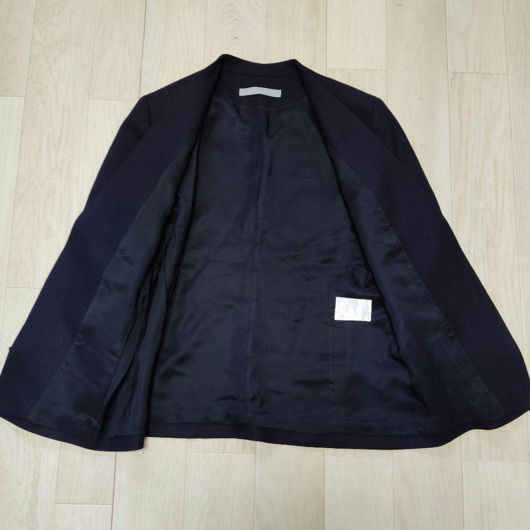 セオリーリュクス　パンツスーツ　高級ウール　ストレッチ　美品　ネイビー　L相当