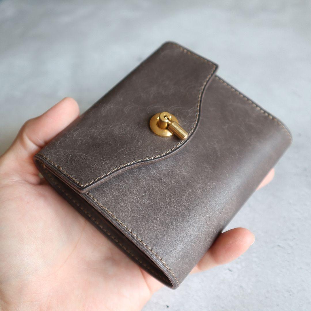 【受注制作】オコシ金具の三つ折り財布 Rondine イタリアンレザー