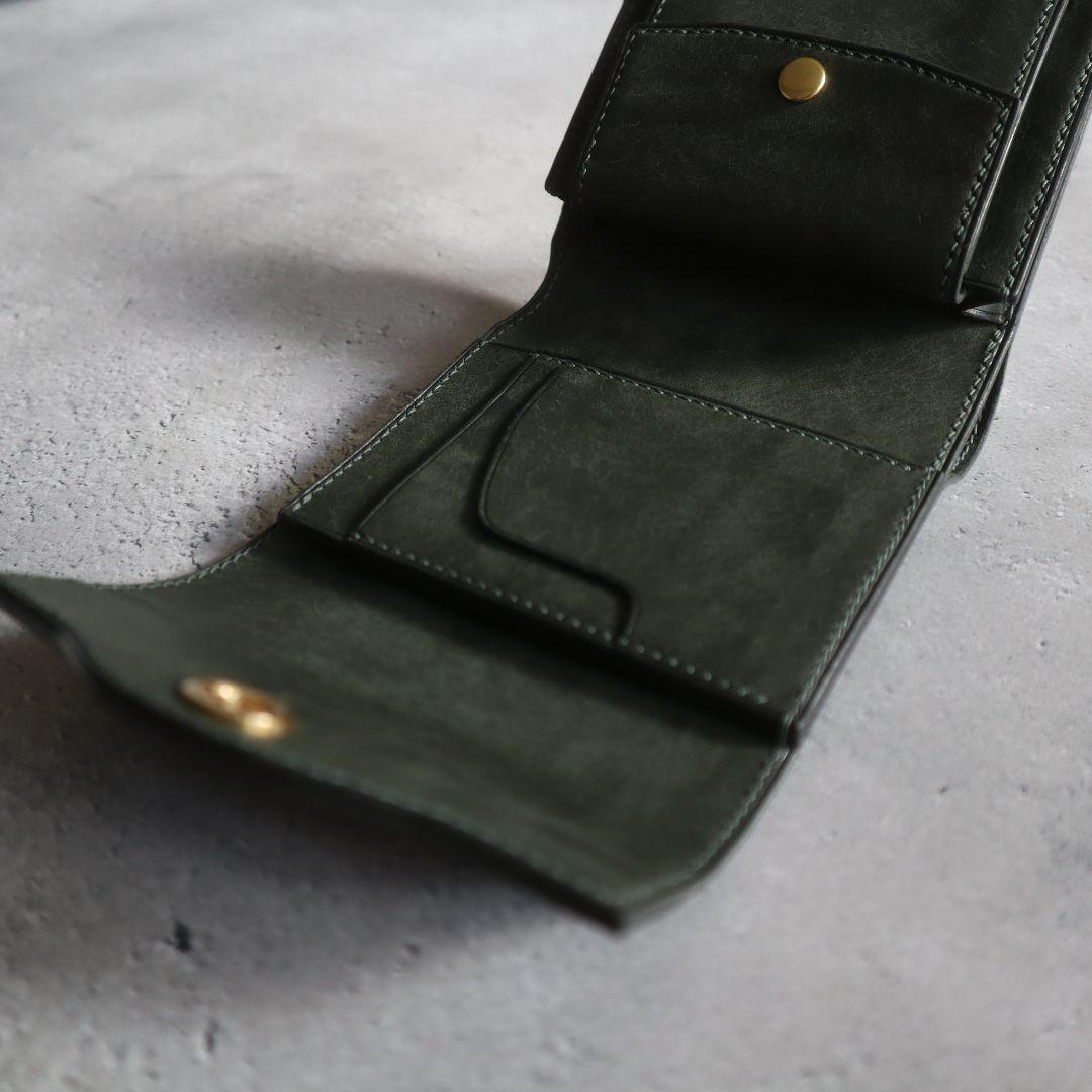 【受注制作】オコシ金具の三つ折り財布 Rondine イタリアンレザー