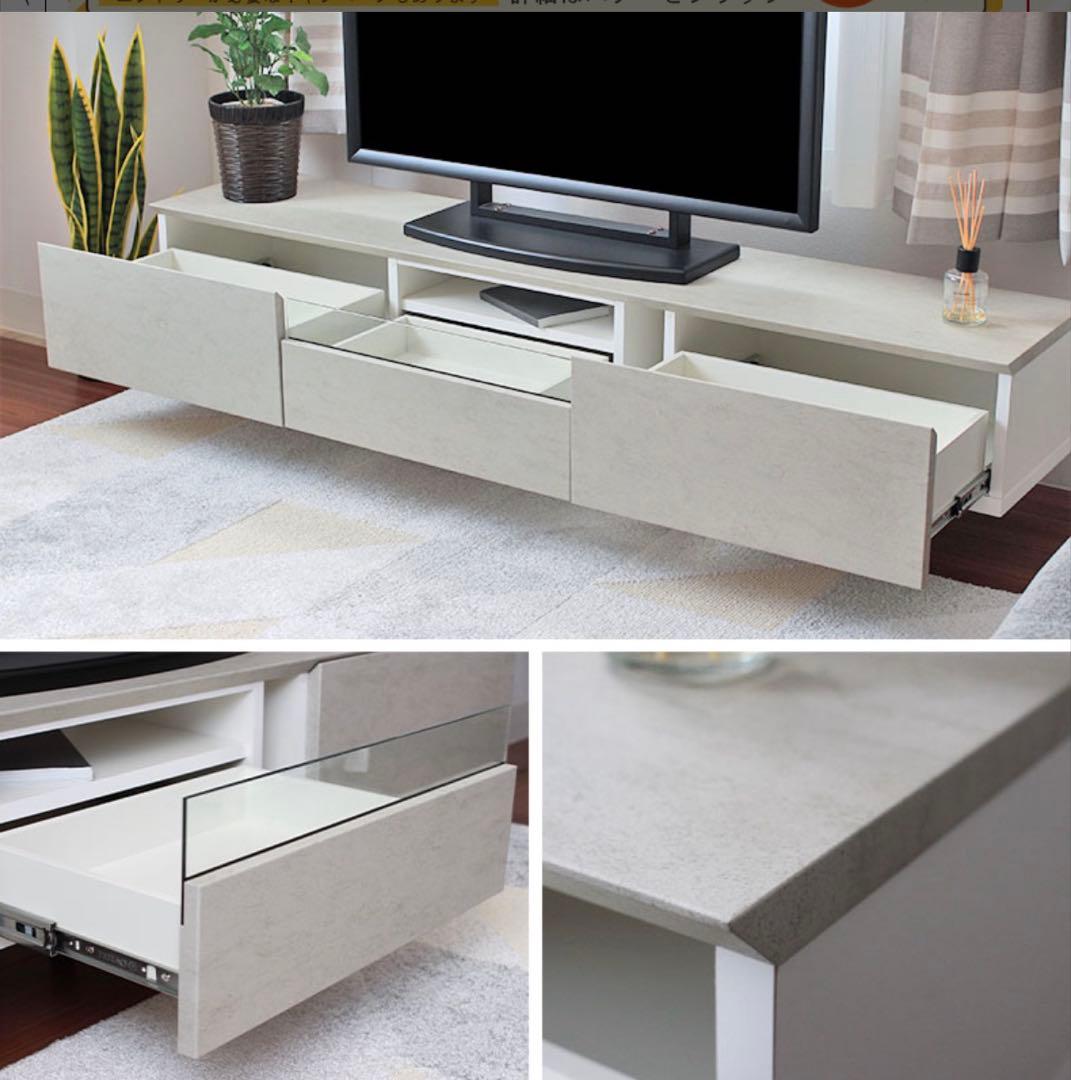 【マナベインテリア】modern style low board ホワイト