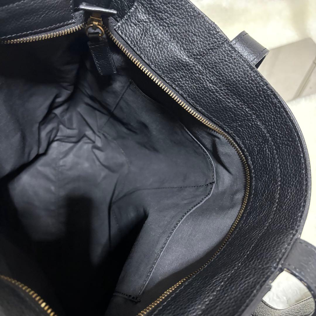 【希少】ティンバーランド　トートバッグ　レザー　ブラック　シボ革　肩掛け