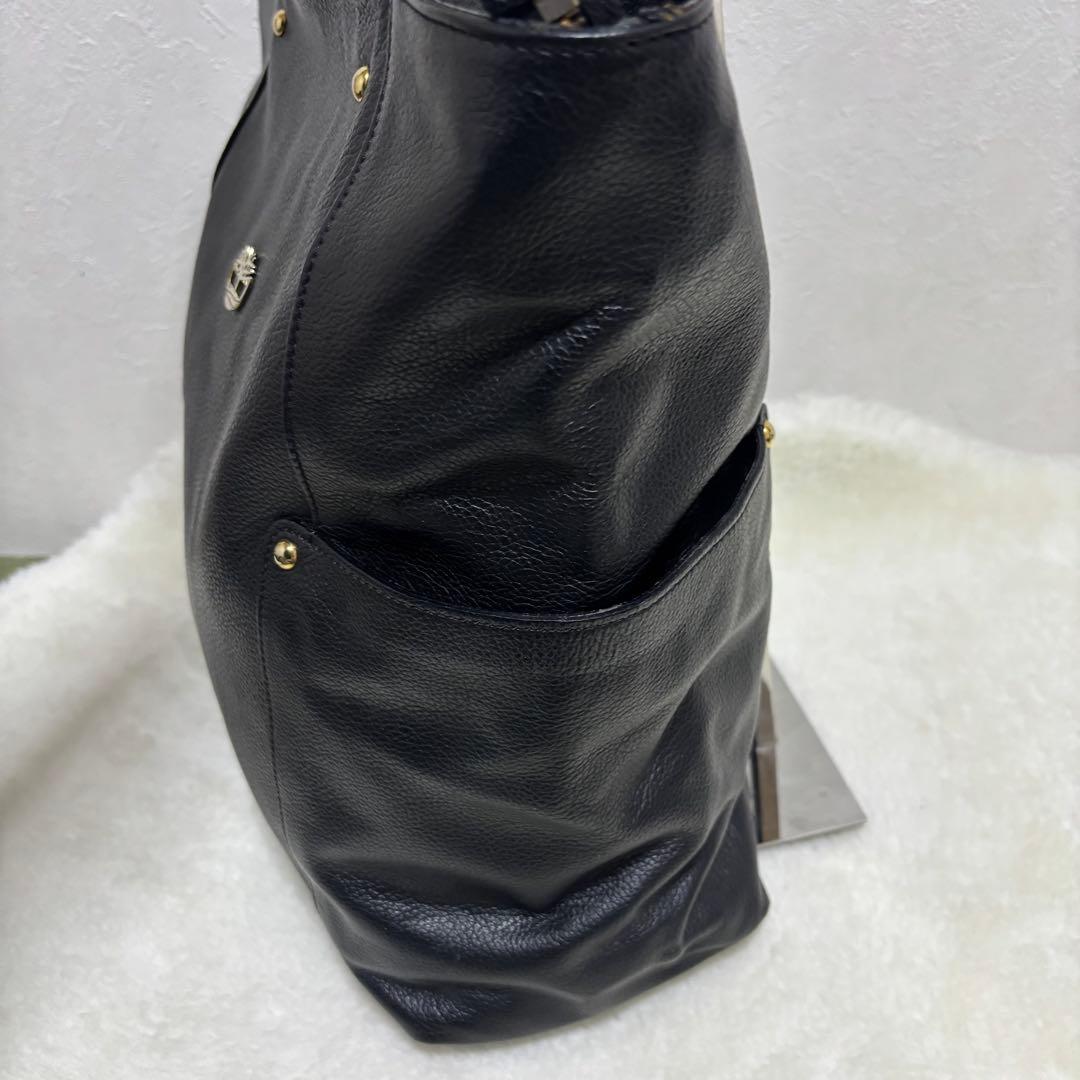 【希少】ティンバーランド　トートバッグ　レザー　ブラック　シボ革　肩掛け