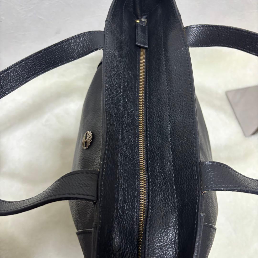 【希少】ティンバーランド　トートバッグ　レザー　ブラック　シボ革　肩掛け