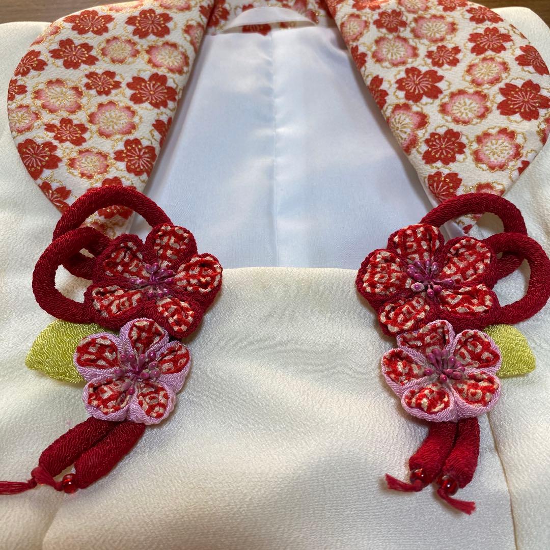 《美品》3歳七五三被布,絞り風お着物,草履,巾着セット