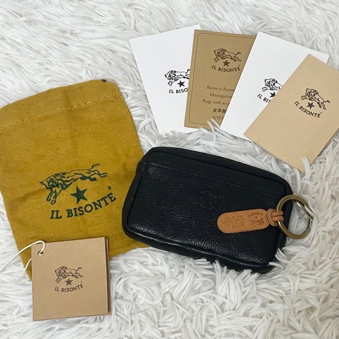 新品未使用✨イルビゾンテ ケース レザー 黒 保存袋 VACCHETTA