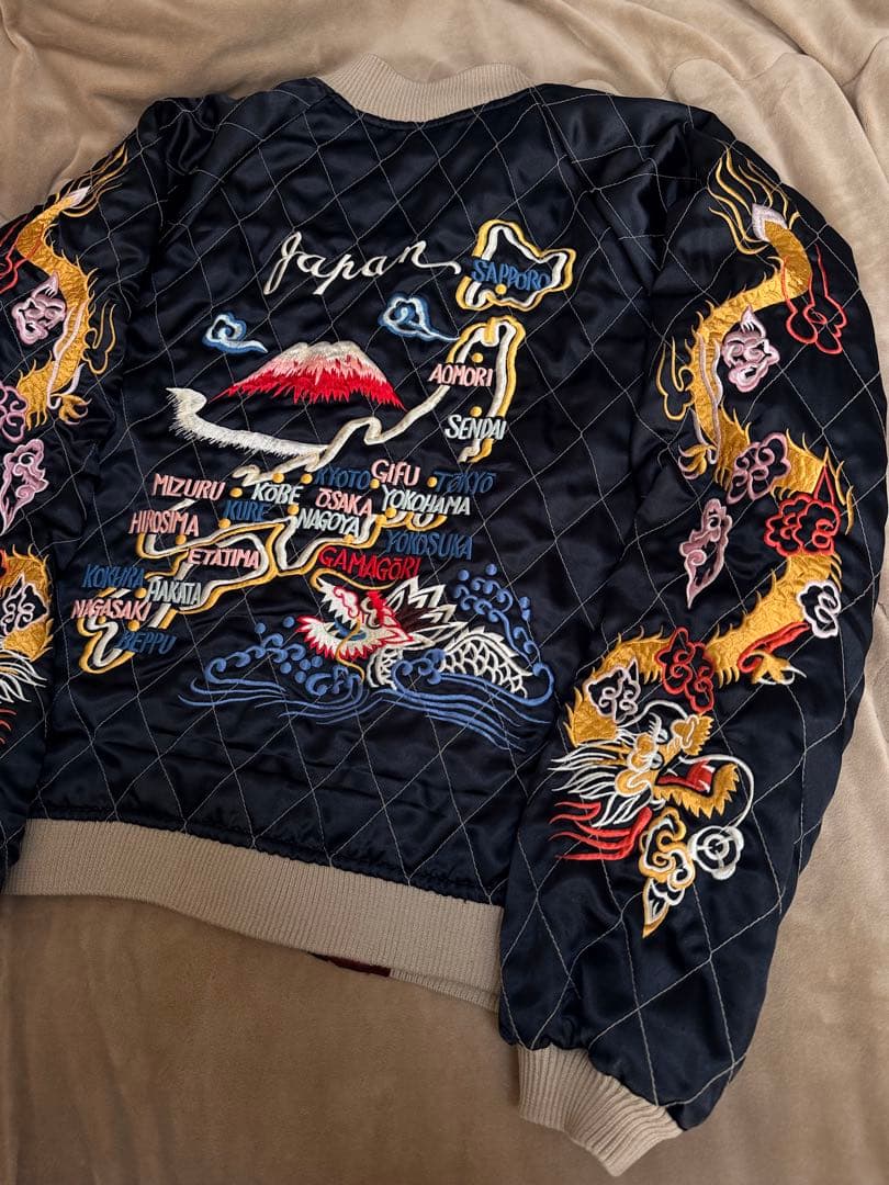 美品 ２面用 90s vintage 鷲龍 東洋 日本限定 スカジャン サテン