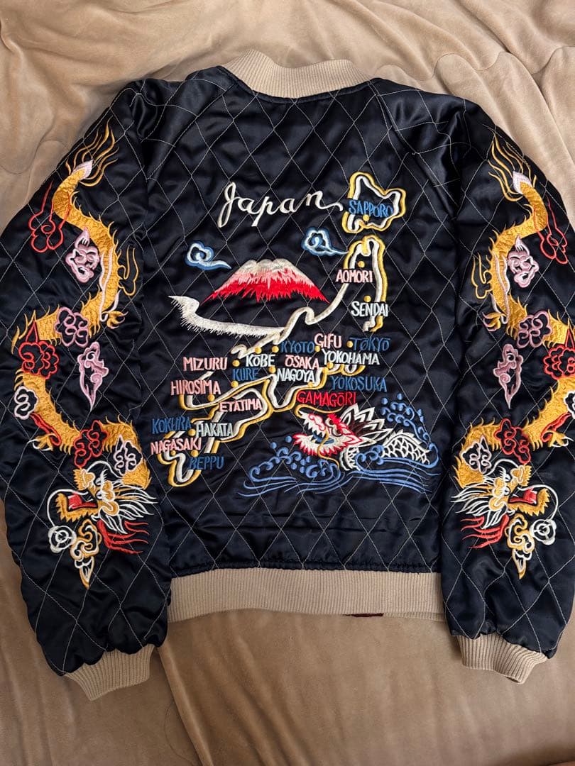 美品 ２面用 90s vintage 鷲龍 東洋 日本限定 スカジャン サテン