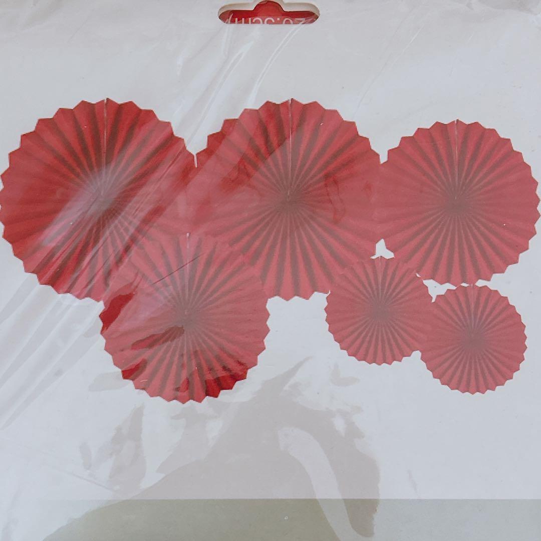 掛け紙ファンセット 吊り紙ファン 紙クリップ ワインレッド 12個