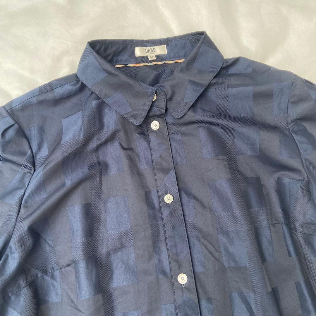 美品　DAKS ダックスシャドーチェックブラウス　現行 アナウンサー着用 42