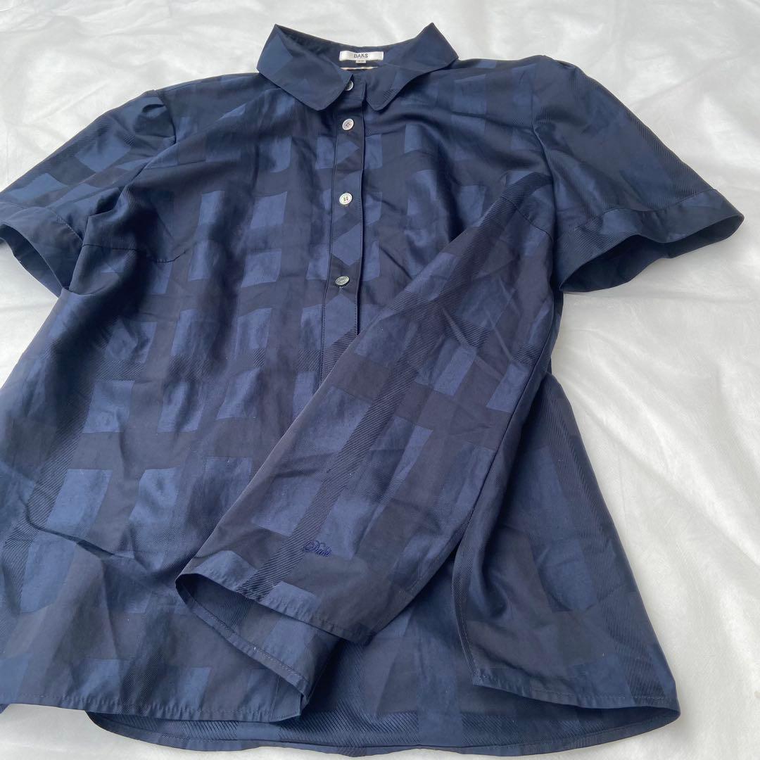 美品　DAKS ダックスシャドーチェックブラウス　現行 アナウンサー着用 42
