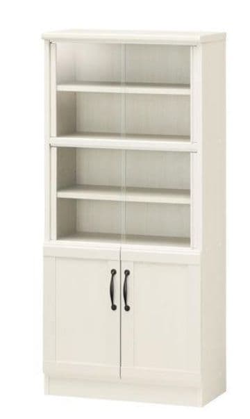 白井産業 チェローネ 食器棚 ホワイト CEN-1255DGA つ322