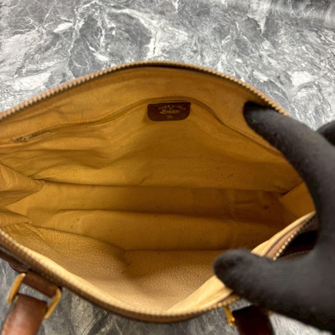 ✨美品✨GUCCI シェリーライン ボストンバッグ スエード ブラウン レザー