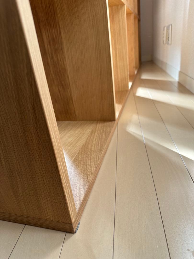 無印良品スタッキングシェルフ　オーク材 ５段×２列・オーク材 コの字棚２個付