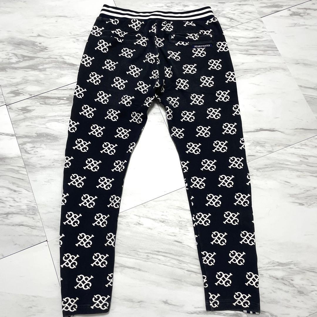 希少⭐️パーリーゲイツ セットアップ パーカー ジョガーパンツ 総柄 白×紺 L