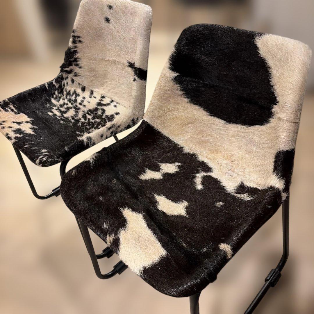 牛革ハラコの椅子2脚セット！最終値下げ