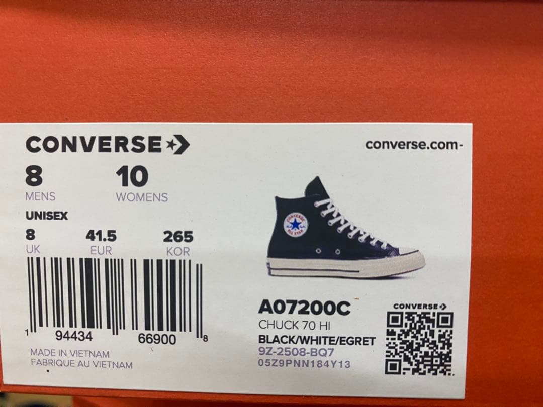CONVERSE チャックテイラーCT70 黒　ハイカット　26.5センチ