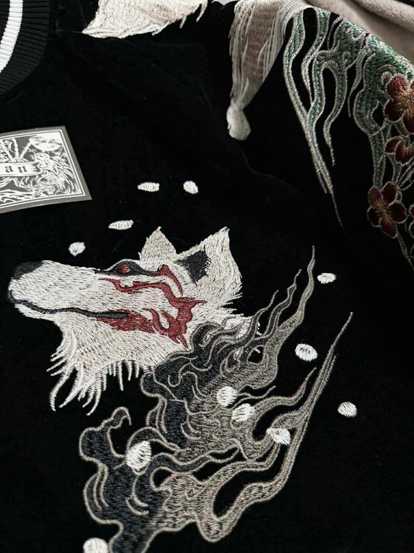 未使用 別珍 キツネ 桜 SKAJAN 日本スカジャン unisex 美品