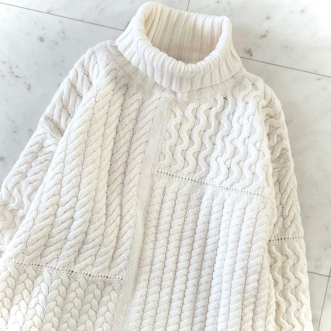 美品 Theory セオリー ウール カシミヤ ケーブルニット プルオーバー