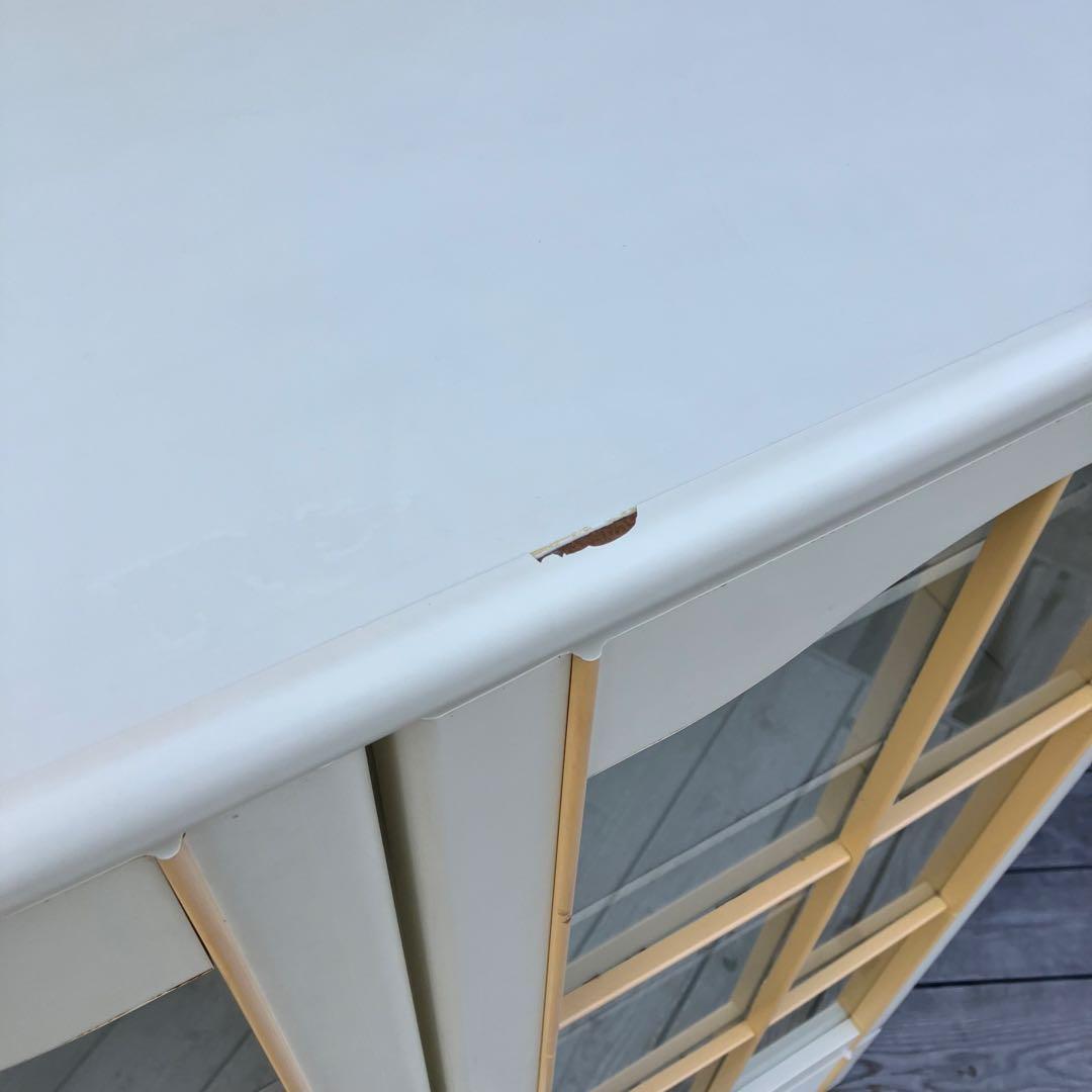 昭和レトロ ガラス扉 窓枠風 木製サイドボード 飾り棚 カップボード 古家具