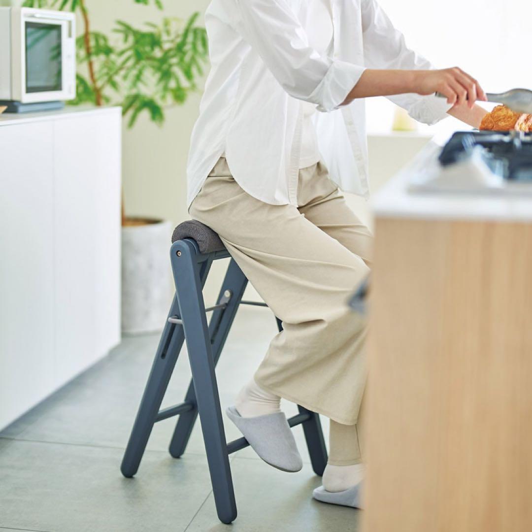 【未使用】TITTO フォールディングハイスツール　ベージュ