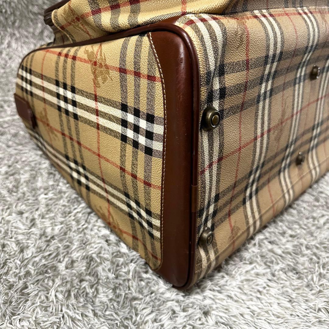 【極美品】　BURBERRY　ノバチェック　ボストンバッグ　シャドーホース