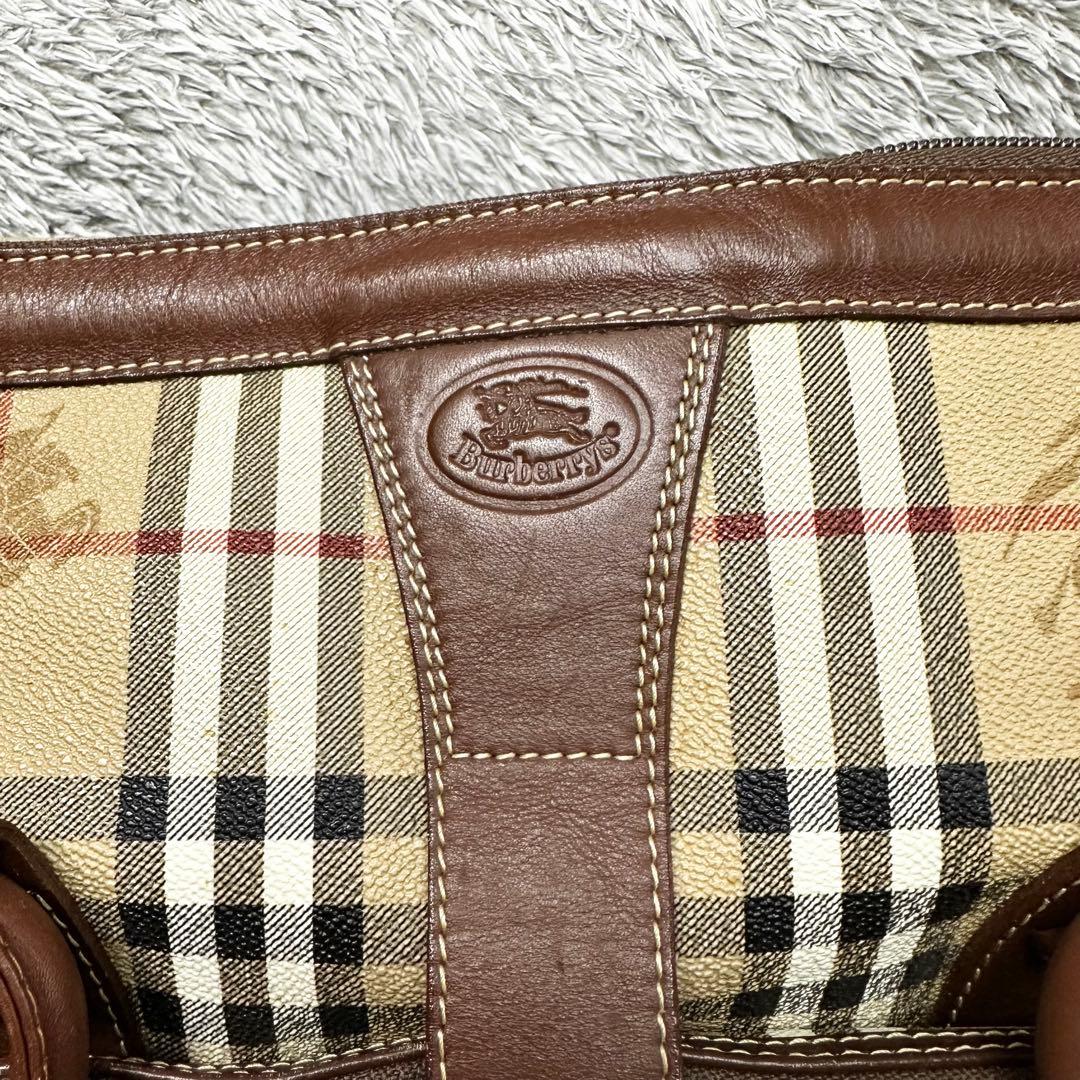 【極美品】　BURBERRY　ノバチェック　ボストンバッグ　シャドーホース