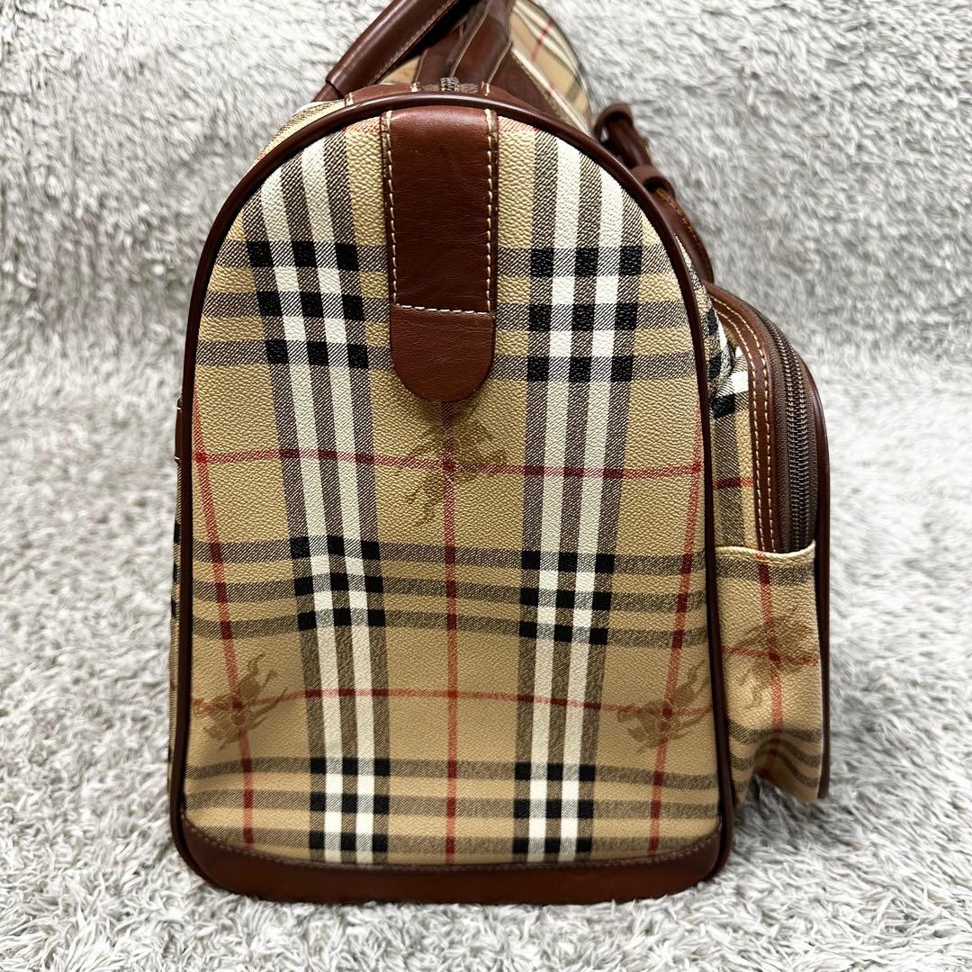 【極美品】　BURBERRY　ノバチェック　ボストンバッグ　シャドーホース