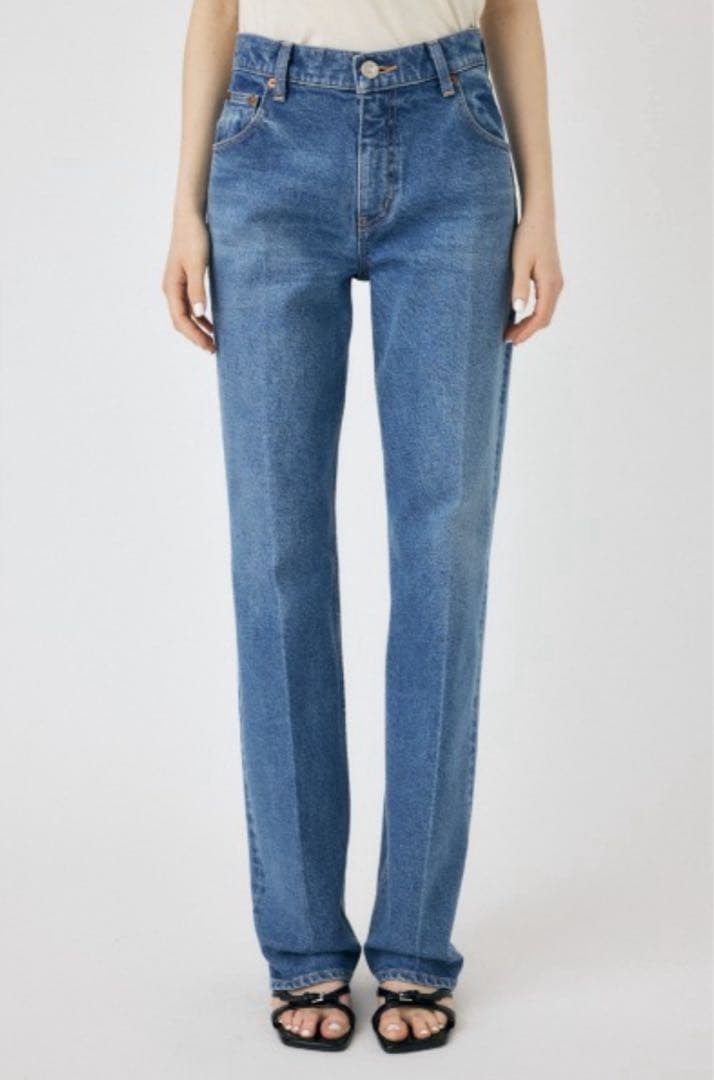 MOUSSY MVS CENTER PRESS ストレートデニム