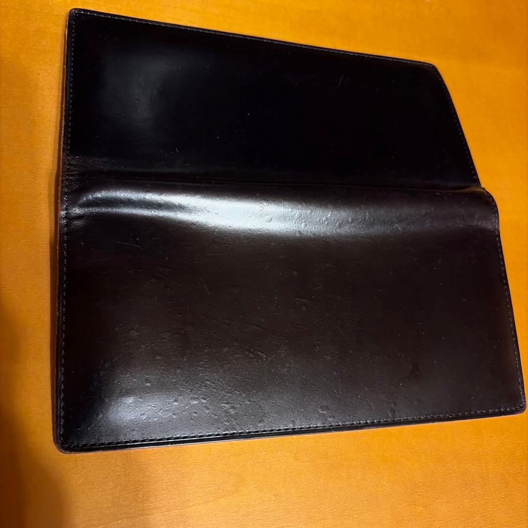 土屋鞄製造所 コードバン レザー製 黒 長財布 小銭入れなし
