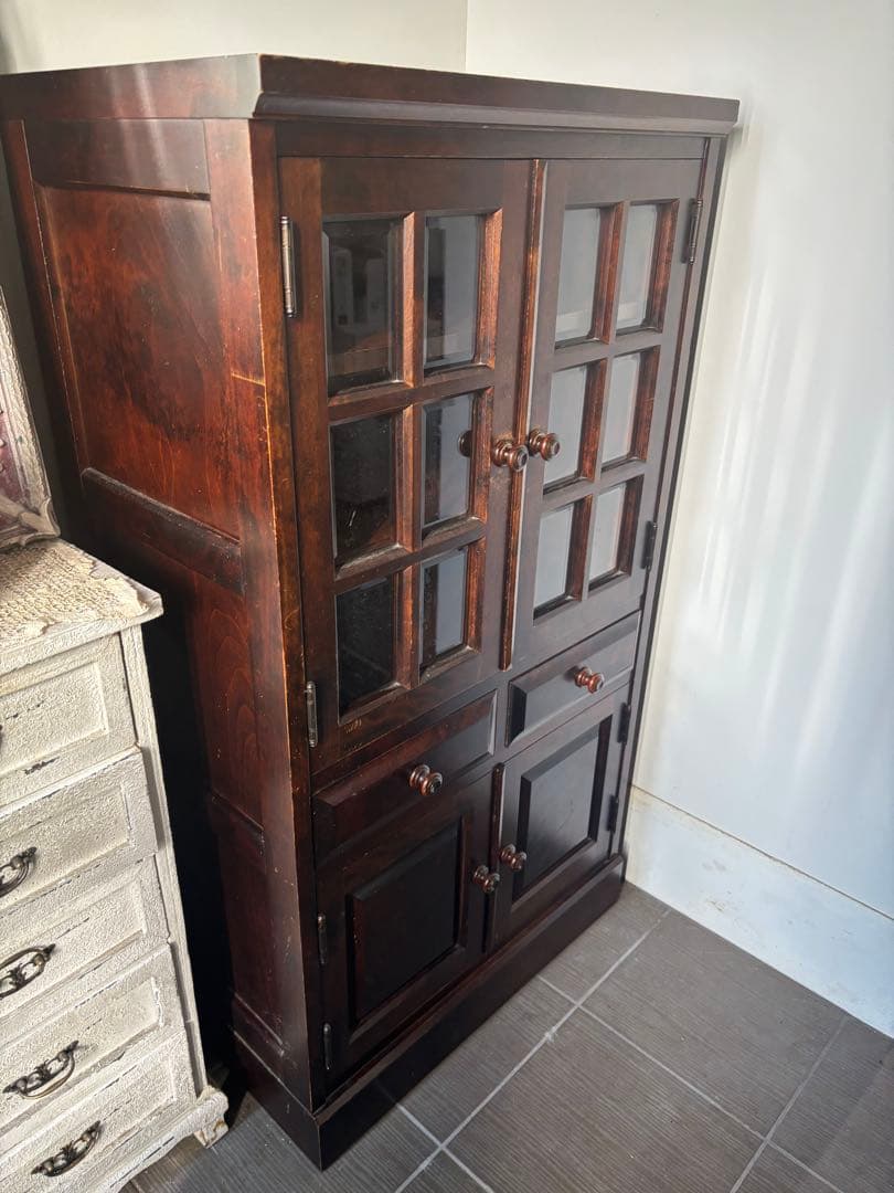 北海道民芸家具 キャビネット 本棚 書棚 飾り棚 インテリア アンティーク