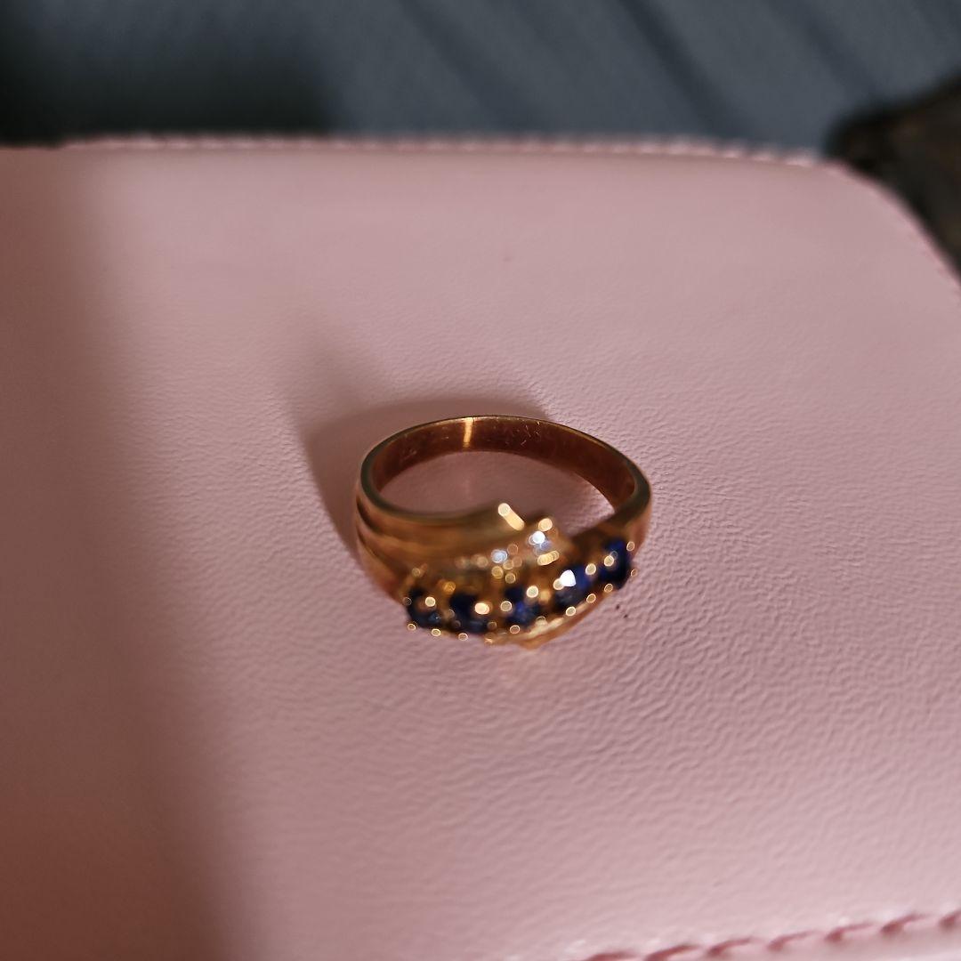 ゴールド ダブルバンドリング ネイビー