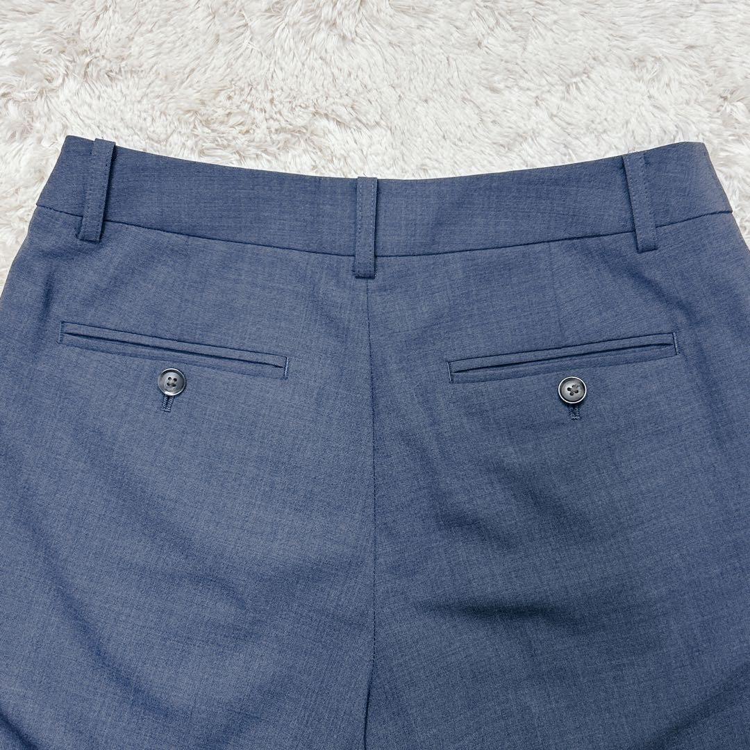 【美品】グリーンレーベルリラクシング ネイビー スーツ ノーカラー パンツ M