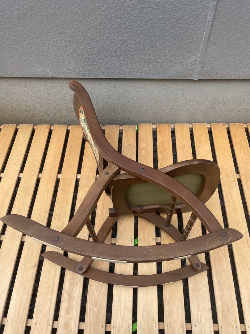 ロココ調 ロッキングチェア 折りたたみ 折り畳み コブラン織り 送料無料