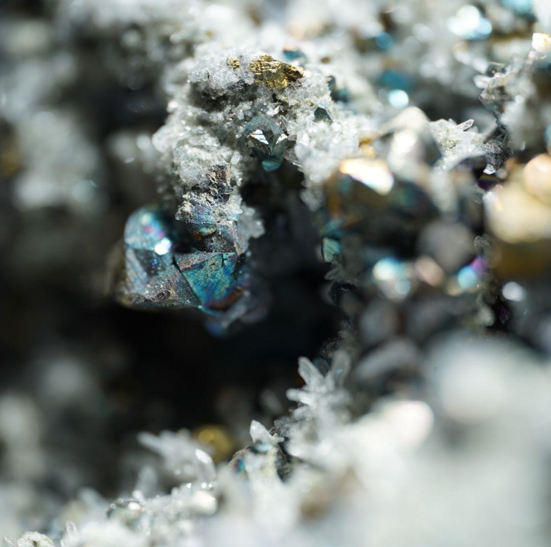 水晶共生 チャルコ パイライト 鉱物標本