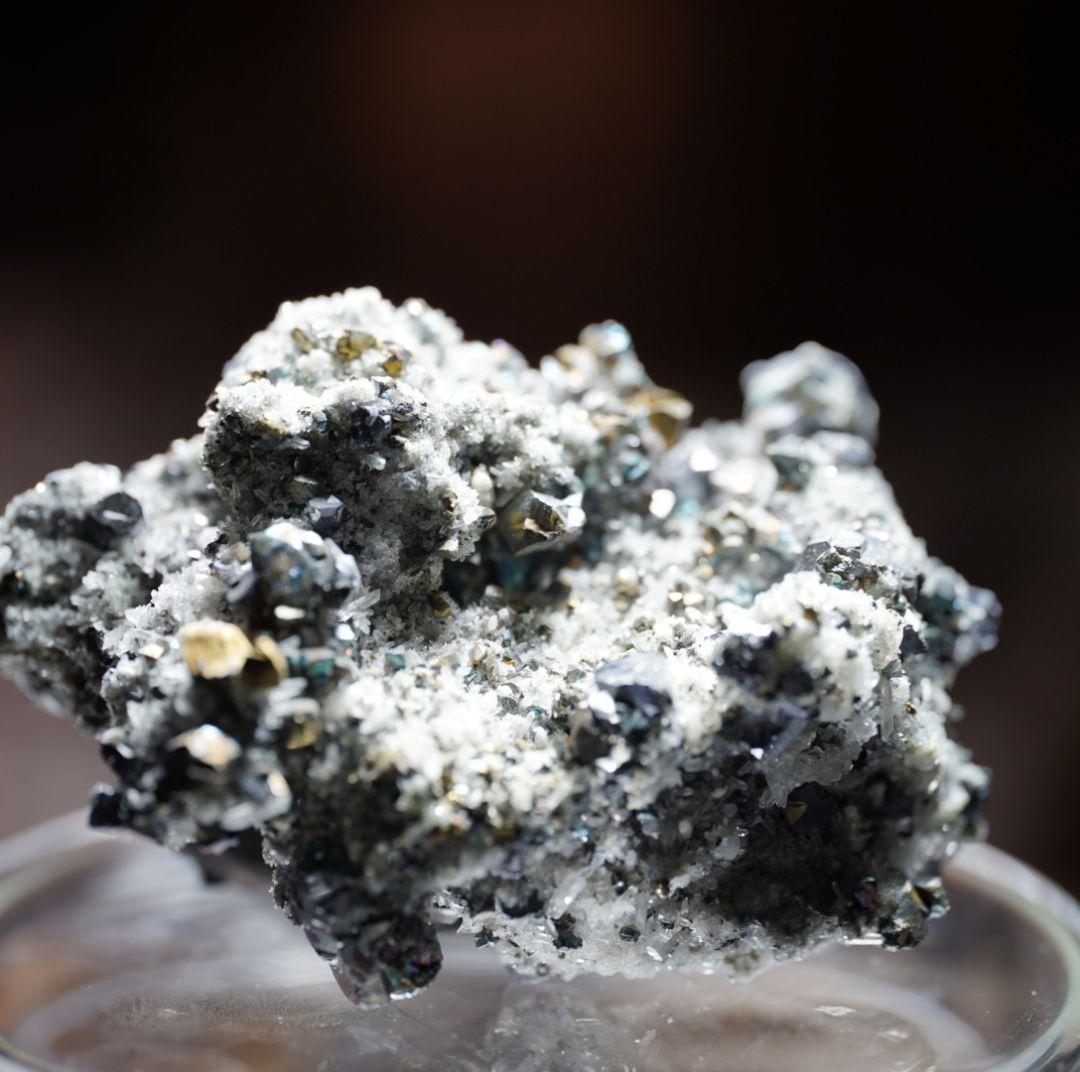 水晶共生 チャルコ パイライト 鉱物標本